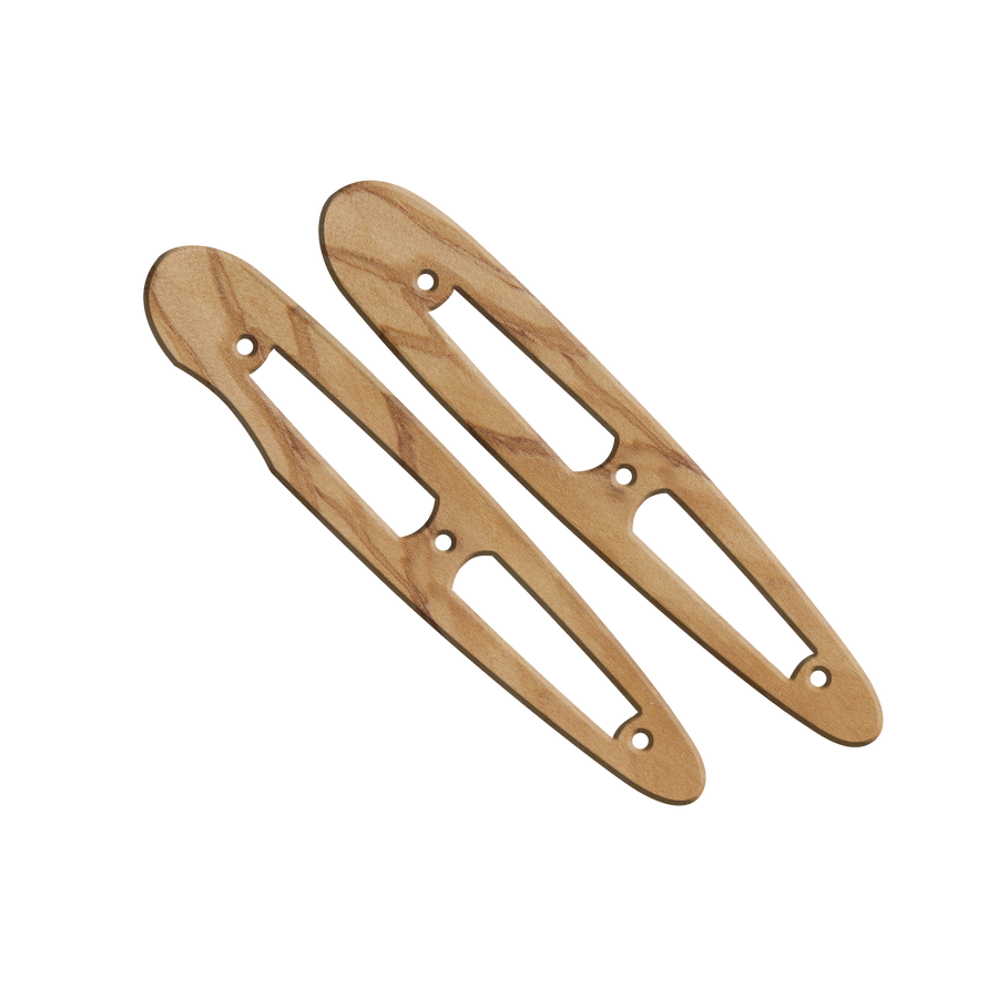 Lot de 2 plaquettes ajourées bois clair avec 6 vis noires et 6 vis acier longues