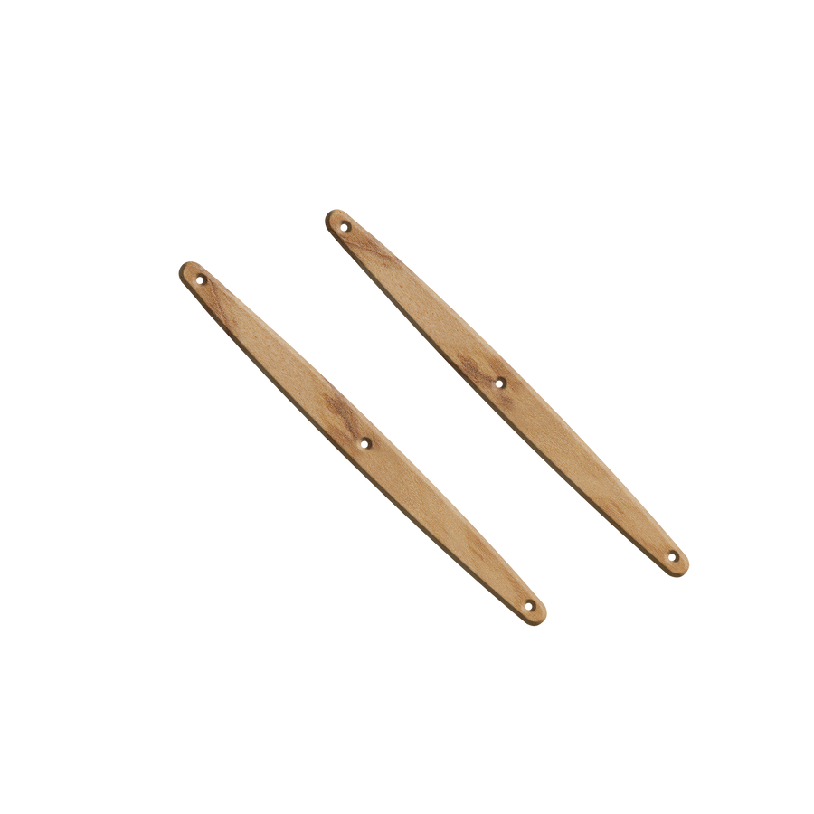 Lot de 2 plaquettes centrales bois clair avec 6 vis noires et 6 vis acier longues