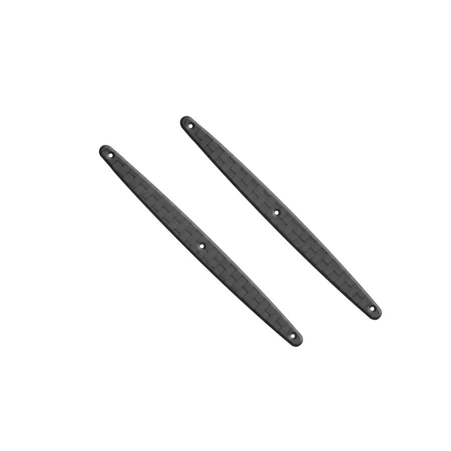 Lot de 2 plaquettes centrales carbone avec 6 vis noires et 6 vis acier longues