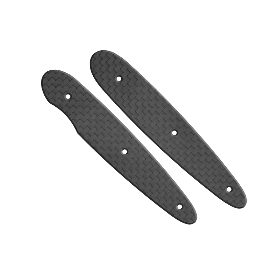 Lot de 2 plaquettes pleines carbone avec 6 vis noires et 6 vis acier longues